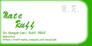 mate ruff business card
